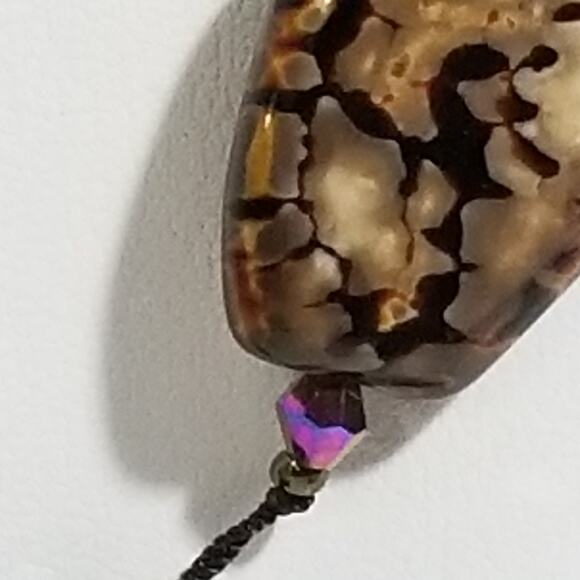 Premier brown beaded necklace signed 15'' 1.1702 - Picture 8 of 13